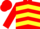 Silk - Red, yellow chevrons, red sleeves and cap