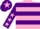 Silk - Pink, purple hoops, purple sleeves, pink stars, purple cap, pink star