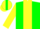 Silk - Green, yellow stripe, green bands on yellow sleeves