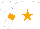 Silk - White, Orange Star, Orange armlets On Sleeves, White Cap