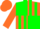 Silk - Green And Orange Quartered, Green Stripes On Orange Sleeves, Orange Cap