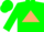 Silk - Hunter green, tan triangle, green cap