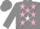 Silk - Grey, pink stars in white sash