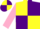 Silk - Neon yellow and purple quarters, purple bars on pink sleeves