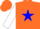 Silk - Orange body, blue star, white arms, orange cap
