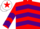 Silk - Red, Purple chevrons, White and Purple chevrons on sleeves, White cap, Red star