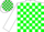 Silk - White and green blocks, green 'tb' on back, white sleeves