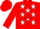 Silk - Red, white stars, white sleeve with red star and cuffs