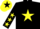 Silk - Black, yellow star, yellow stars on sleeves, yellow cap, black star