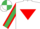 Silk - White, red inverted triangle, emerald green sleeves, red seams, emerald green & white quartered cap