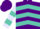 Silk - Purple, white,lavender, turquoise chevrons and hoops on sleeves