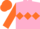 Silk - Pink, orange triple diamond & sleeves, orange cap