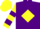 Silk - Purple, yellow diamond, yellow and purple hooped sleeves, yellow cap