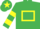 Silk - Emerald green,yellow hollow box,hooped sleeves,emerald green cap,yellow star