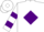 Silk - White, purple diamond stripe on front, purple 'irwel ro stable' on back,  multi-colored hoops on sleeves