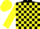 Silk - Black, white 'n', yellow blocks on sleeves, yellow cap