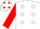 Silk - White, red dots, white dots on red sleeves