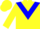 Silk - Yellow, blue triangular panel