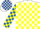 Silk - White, royal blue and yellow 'em' blocks