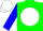 Silk - Green, blue 'hr' on white ball, white stripe on blue sleeves, white cap