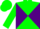 Silk - Green &  purple  diagonal quarters, green slvs