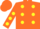 Silk - Orange, yellow 'vb', yellow dots