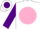 Silk - White, purple 'jh' on pink ball, purple sleeves