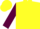 Silk - Yellow, maroon horseshoe 'fd' on front and back, maroon cuff on sleeves