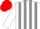 Silk - White and gray stripes, red cap