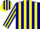 Silk - Navy blue, yellow stripes