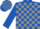 Silk - Royal blue, gray blocks on royal blue slvs
