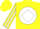 Silk - Yellow, yellow 'b' on white ball, white diamond stripe on sleeves