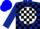 Silk - Dark blue, white ball, black 'r', black blocks on sleeves, blue cap