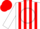 Silk - White and red stripes, with red 'bb' in white circle, white sleeves, red cap