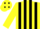 Silk - Yellow & black stripes, yellow sleeves, black diamonds on cap