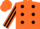 Silk - Orange, black dots, black stripe on sleeves