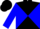 Silk - Black and blue diagonal quarters, black stripe on blue sleeves
