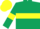 Silk - Dark green, yellow hoop and armlets, yellow cap