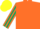 Silk - Orange, dark green striped sleeves, yellow cap