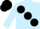 Silk - Light blue, large black spots, black cap