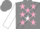 Silk - Grey, pink stars inside white sash, white sleeves