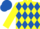 Silk - Yellow, royal blue diamonds, matching cap