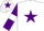 Silk - White, purple star, purple sleeves, white armlets, white cap, purple star