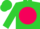 Silk - Lime green, lime green 'bj' on hot pink ball, lime green cap