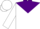 Silk - White, purple yoke, silver 'hockey stick' in horseshoe emblem on back