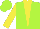 Silk - Lime green, yellow triangular panel on front, yellow 'sd' on back, yellow sleeves