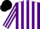 Silk - purple and white stripes, purple sleeves, white stripes, black cap