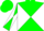 Silk - Green and white diagonal quarters, green and white diagonal quartered sleeves, green cap