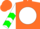 Silk - Orange, white ball, orange 'h', white sleeves, green chevrons