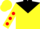 Silk - Yellow, black yoke, red dots on sleeves